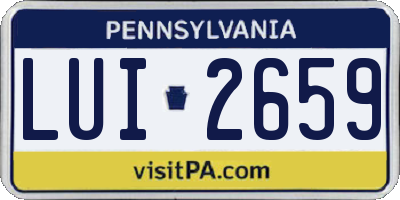PA license plate LUI2659