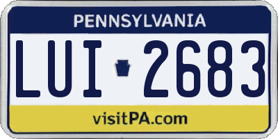 PA license plate LUI2683