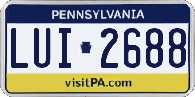 PA license plate LUI2688