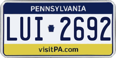 PA license plate LUI2692