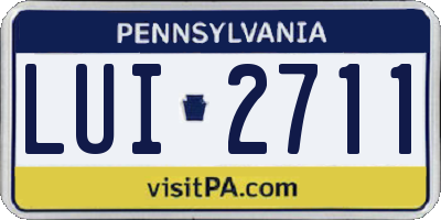 PA license plate LUI2711
