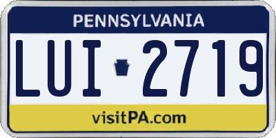 PA license plate LUI2719
