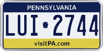 PA license plate LUI2744