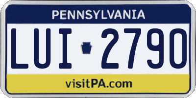 PA license plate LUI2790