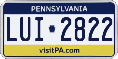 PA license plate LUI2822