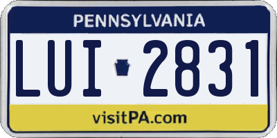 PA license plate LUI2831