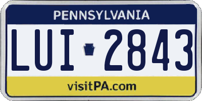 PA license plate LUI2843