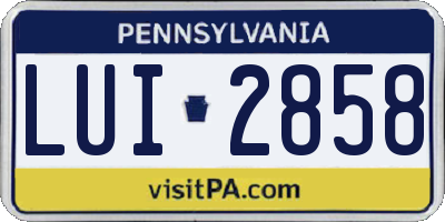 PA license plate LUI2858