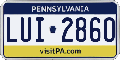 PA license plate LUI2860