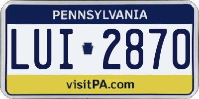 PA license plate LUI2870