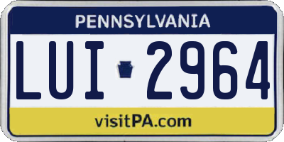 PA license plate LUI2964