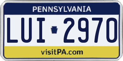 PA license plate LUI2970