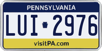 PA license plate LUI2976