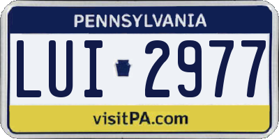 PA license plate LUI2977