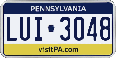 PA license plate LUI3048