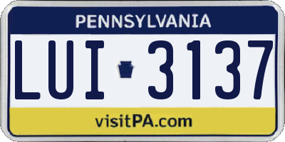 PA license plate LUI3137