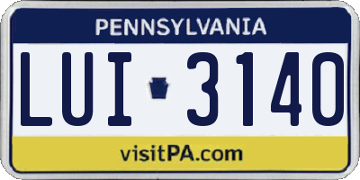 PA license plate LUI3140