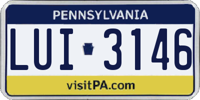 PA license plate LUI3146