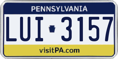 PA license plate LUI3157