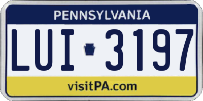 PA license plate LUI3197