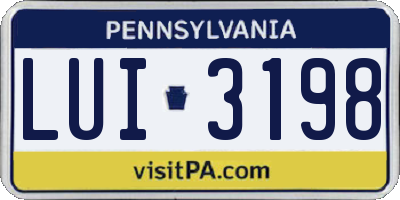 PA license plate LUI3198