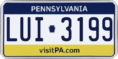 PA license plate LUI3199