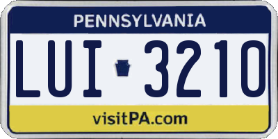 PA license plate LUI3210