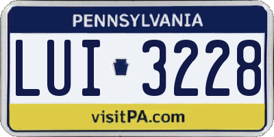 PA license plate LUI3228