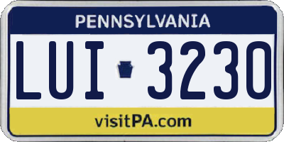 PA license plate LUI3230