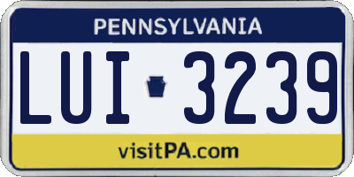 PA license plate LUI3239