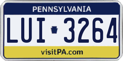 PA license plate LUI3264