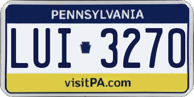 PA license plate LUI3270