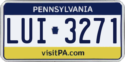 PA license plate LUI3271