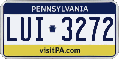 PA license plate LUI3272