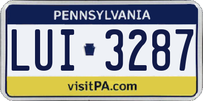 PA license plate LUI3287