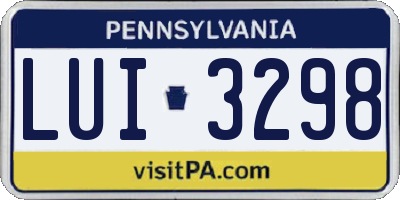 PA license plate LUI3298