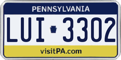 PA license plate LUI3302