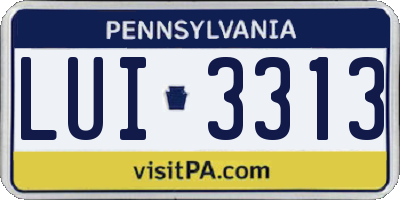 PA license plate LUI3313