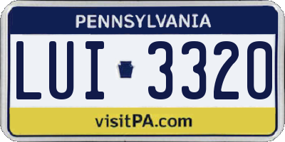 PA license plate LUI3320