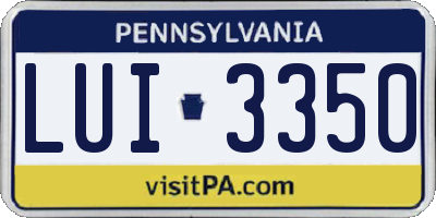 PA license plate LUI3350