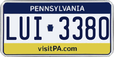PA license plate LUI3380