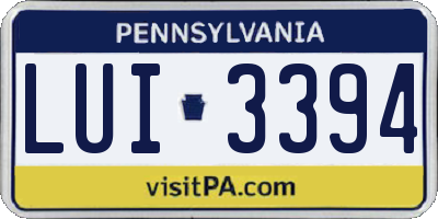 PA license plate LUI3394