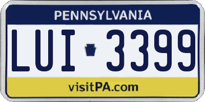 PA license plate LUI3399