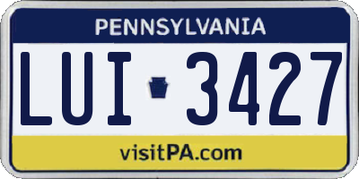 PA license plate LUI3427