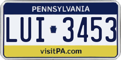 PA license plate LUI3453