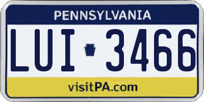 PA license plate LUI3466