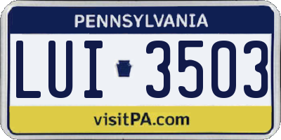 PA license plate LUI3503
