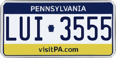 PA license plate LUI3555