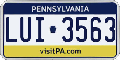 PA license plate LUI3563