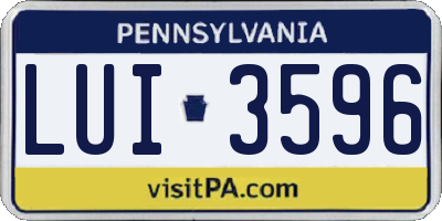 PA license plate LUI3596